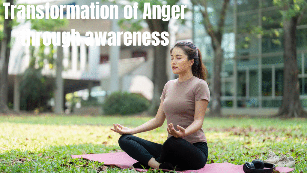 Transformation of anger through awareness using meditation and mindfulness