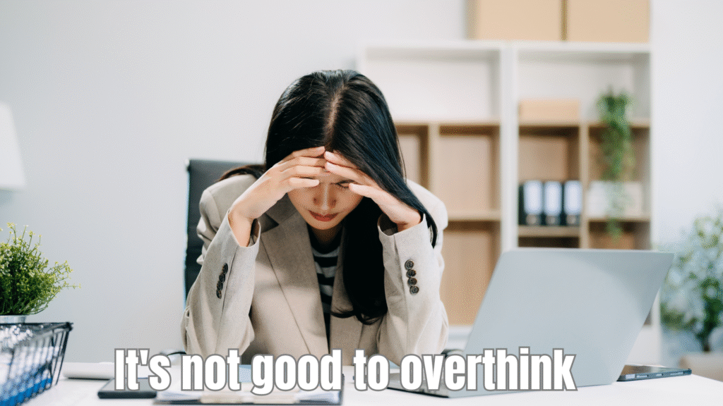 Person in meditation symbolizing freedom from overthinking, silence, and inner peace